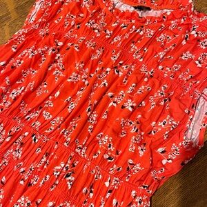 Ann Taylor Floral Orange Flirty Dress